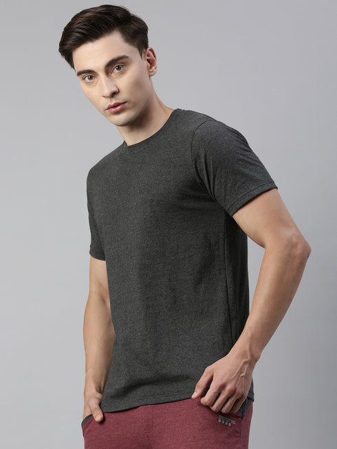 Dark Grey Solid T-shirt